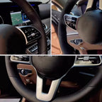Car Accessories Black Wear Resistant Hand-Stitched Microfiber Leather Car Steering Wheel Cover For Hyundai Santa Fe Grand IX45