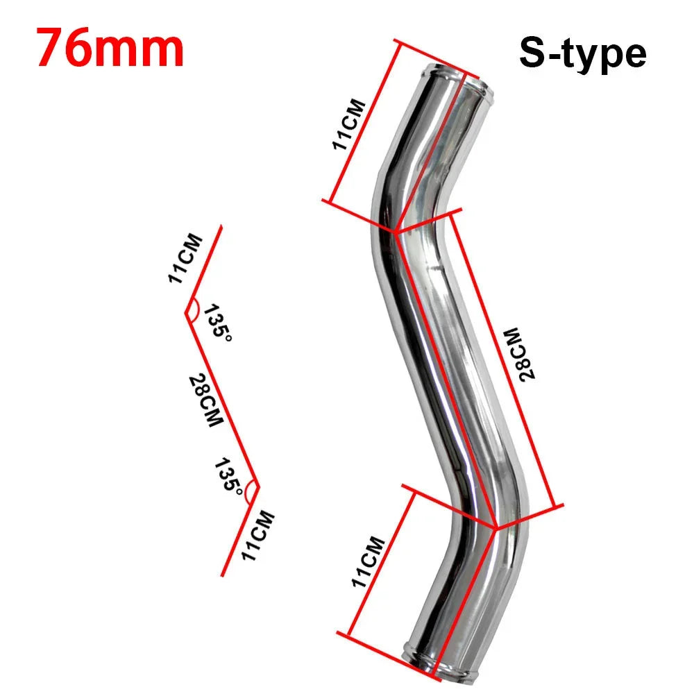 Universal L S Type Aluminum Tube 76mm 89mm 3inch 3.5inch Cold Air Intake Pipe for Racing Car Turbo High Flow 0/45/90/180 Degrees CM World