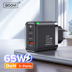 QOOVI 65W GaN Charger USB Type C Fast Charging Quick Charge 4.0 Adapter USB-C PD Charger For Samsung Xiaomi Macbook iPhone ipad Car Mobile World