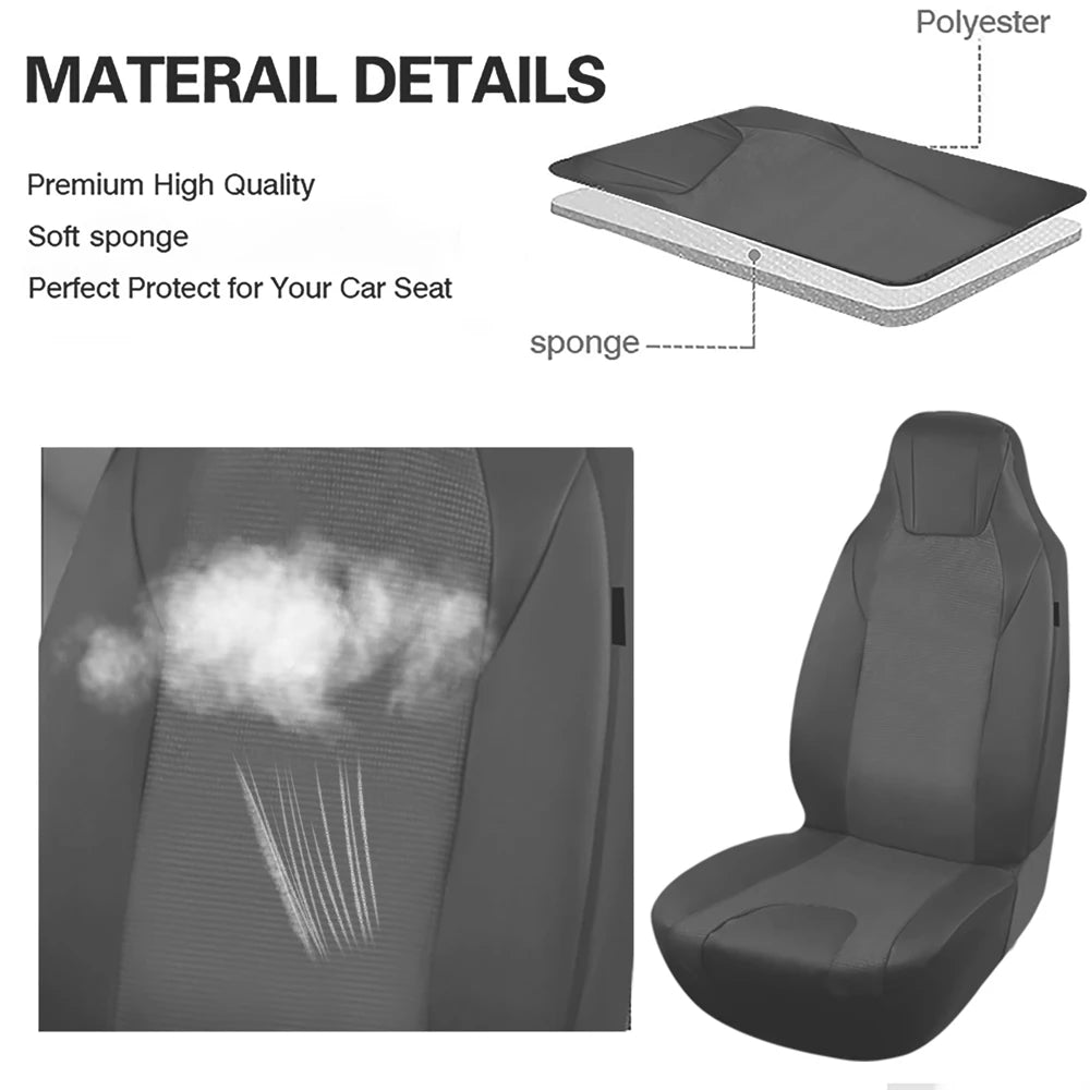 AUTOKING High Back Car Seat Covers Leather Seat Covers Universal Size Fit For Most Car SUV Truck Vans Accessories Interior CM World