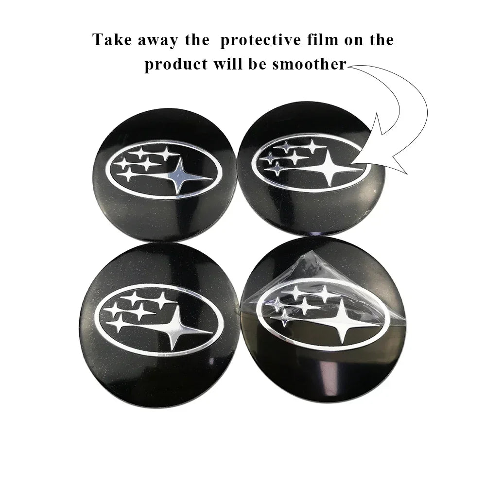 4pcs 56mm Car Wheel Center Hub Caps Sticker for Subaru Outback Legacy Forester Impreza Tribeca WRX BRZ STI Accessories CM World