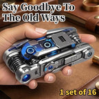 16‑in‑1 Socket Wrench Multi‑Tool Non‑Slip Rotatable Head Stainless Steel Universal Repair Kit For Bicycle Car Home Use