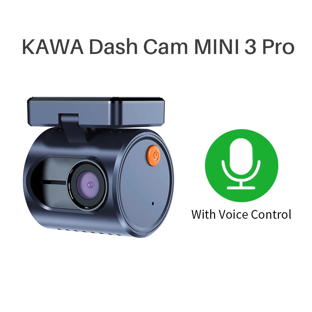 2K KAWA MINI 3 Pro Cameras for Car DVR Tiny Dash Cam 24 Parking Auto Video Recorder WiFi APP Voice Control Car dashcam Car Mobile World