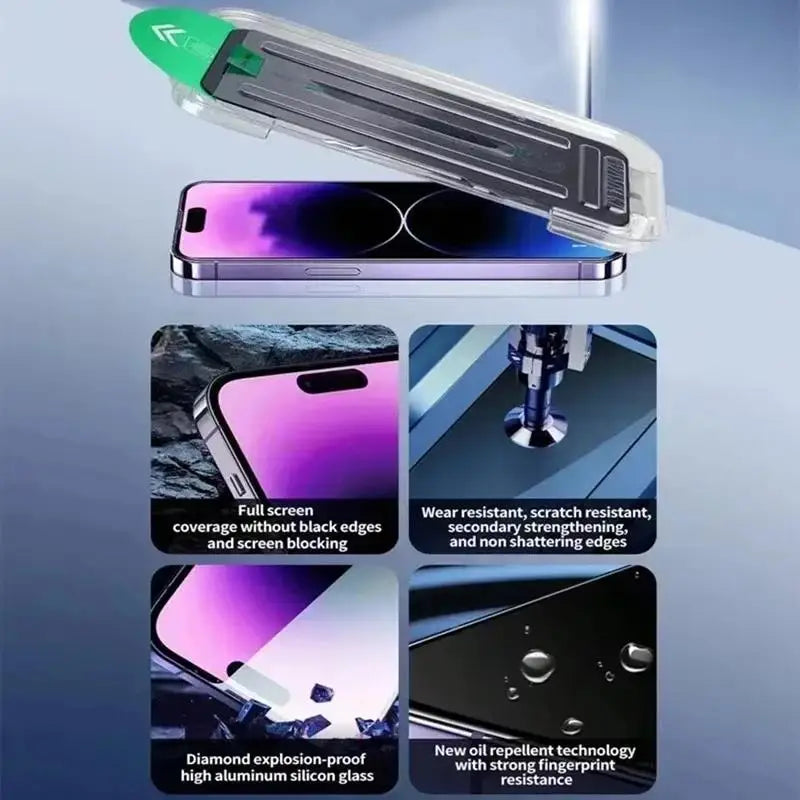 3Pcs Oleophobic Coating Dust Free Easy Installation Matte Screen Protector For iPhone 16 14 13 12 11 15 17Pro Max Air mini Glass