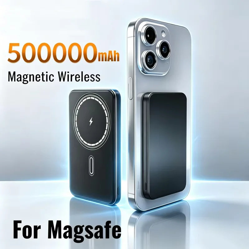 Wireless Magnetic 500000mAh Power Bank Fast Charging Portable PD22.5W External Battery for Magsafe for IPhone17 Samsung