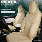 360° Full Cover Leather Seat Covers for Tesla Model X S 5/6/7 Seaters, Custom Fit Car Cushion, High Quality Car Accessories