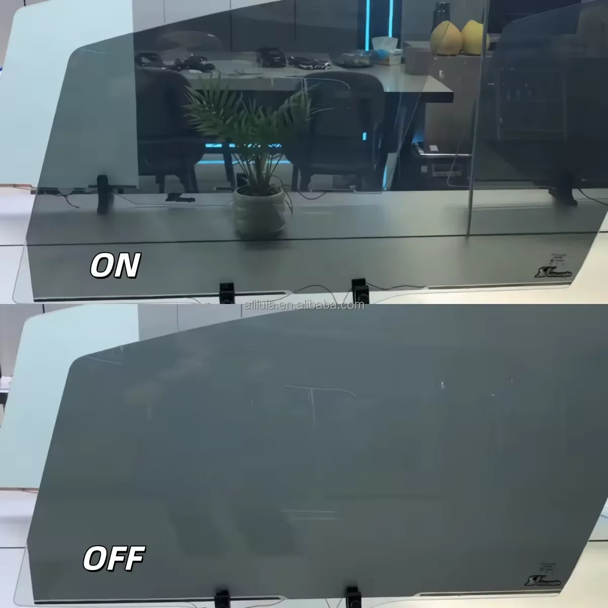 4PCS DC12V Self-Adhesive PDLC Smart Film 50x100cm, Switchable Privacy Window Film for Car Home Office Glass