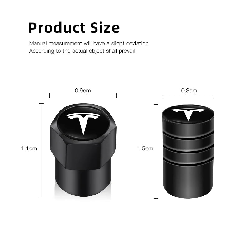 4Pcs Car 3D Metal Wheel Tire Valve Stem Caps For Tesla Model 3 Y S X Cybertruck Juguete Roadster Coil Bonina SpaceX sticker