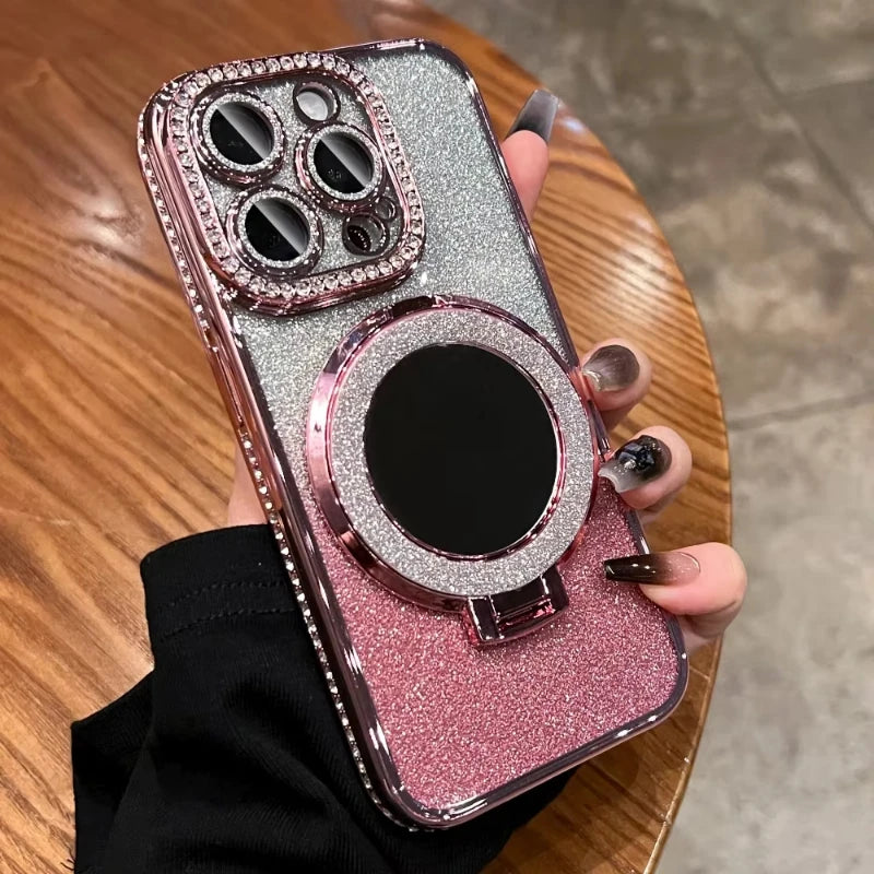 Magnetic For Magsafe Case For iPhone 17 16 13 12 11 Pro Max Jewelled Phone Cases For iPhone 17 Air 15 14 Pro Max 16 Plus Cover