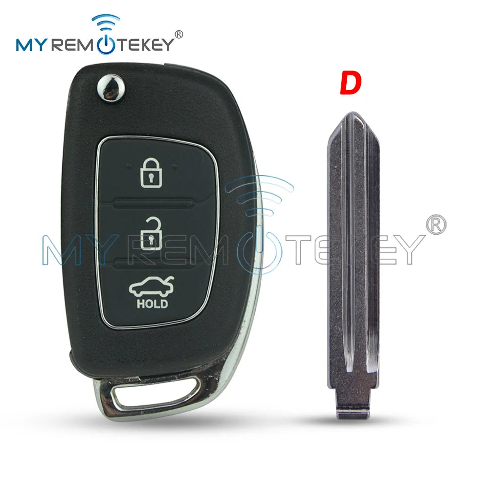 REMTEKEY FCC ID RKE-4F08 Flip remote key shell for Hyundai i20 i30 3 button CM World