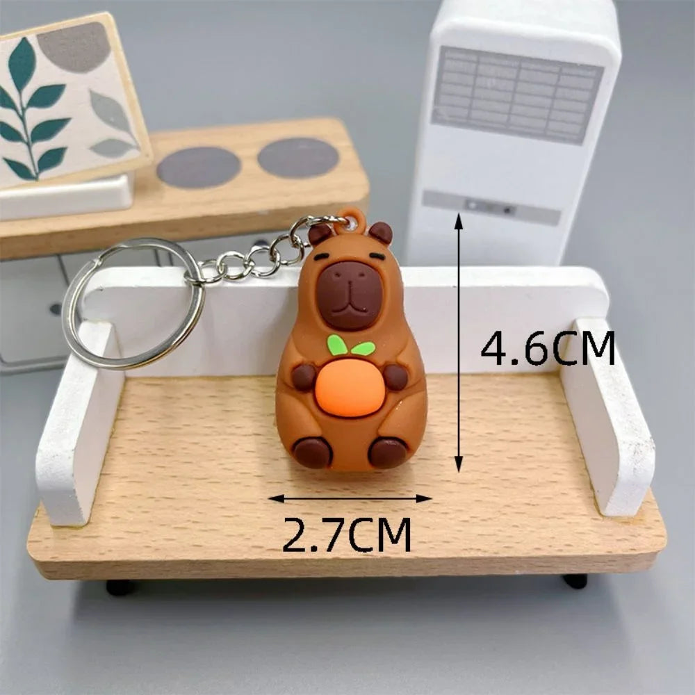 Creative Cute Capybara Keychains For Car Keychain Anime Cartoon Capibala Pendant  Women Doll Keyring Charm Holiday Gifts Jewelry CM World