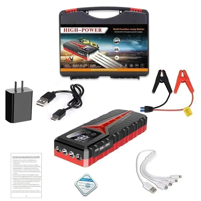 Car Jump Starter 8000A Battery Charger 298000mAh Emergency Power Bank Booster for 12V Gas and Diesel Vehicles CM World