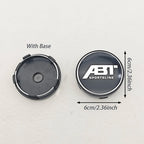 4pcs/set 60mm ABT SPORTSLINE Logo Car Emblem Wheel Hub Center Cap Badge Covers With Black Base For Car Universal Accessories