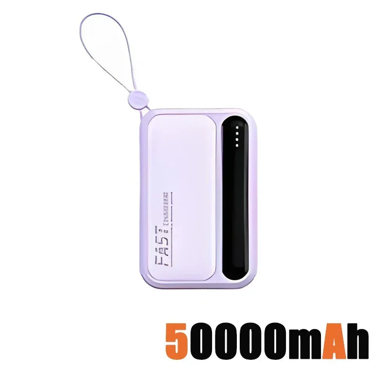 120W 500000mAh Power Bank Large Capacity 4 In1 Cables Intelligent Digital Display Light Portable Powerbank For iPhone Huawei New