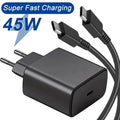 PD 45W USB C Charger Super Fast Charger Type C Cable For Samsung Galaxy S22 S23 Ultra Note 20 Quick Charge Phone Charger Adapter Car Mobile World