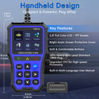OBD2 Scanner Diagnostic Tool, Check Engine Light Car Code Reader with Reset, Battery Tester, Live Data, Freeze Frame,I/M Car Mobile World
