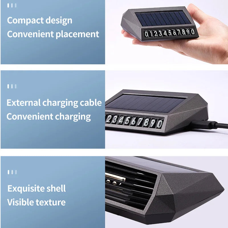 Solar Powered Car Mounted Air Purifier For Car Use Odor Removal Parking License Plate Ozone Generator For Disinfection Car Mobile World