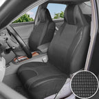 AUTOKING High Back Car Seat Covers Universal Size Fit For Most Car SUV PU Leather Spliced With Dot Jacquard Fabric Seat covers CM World