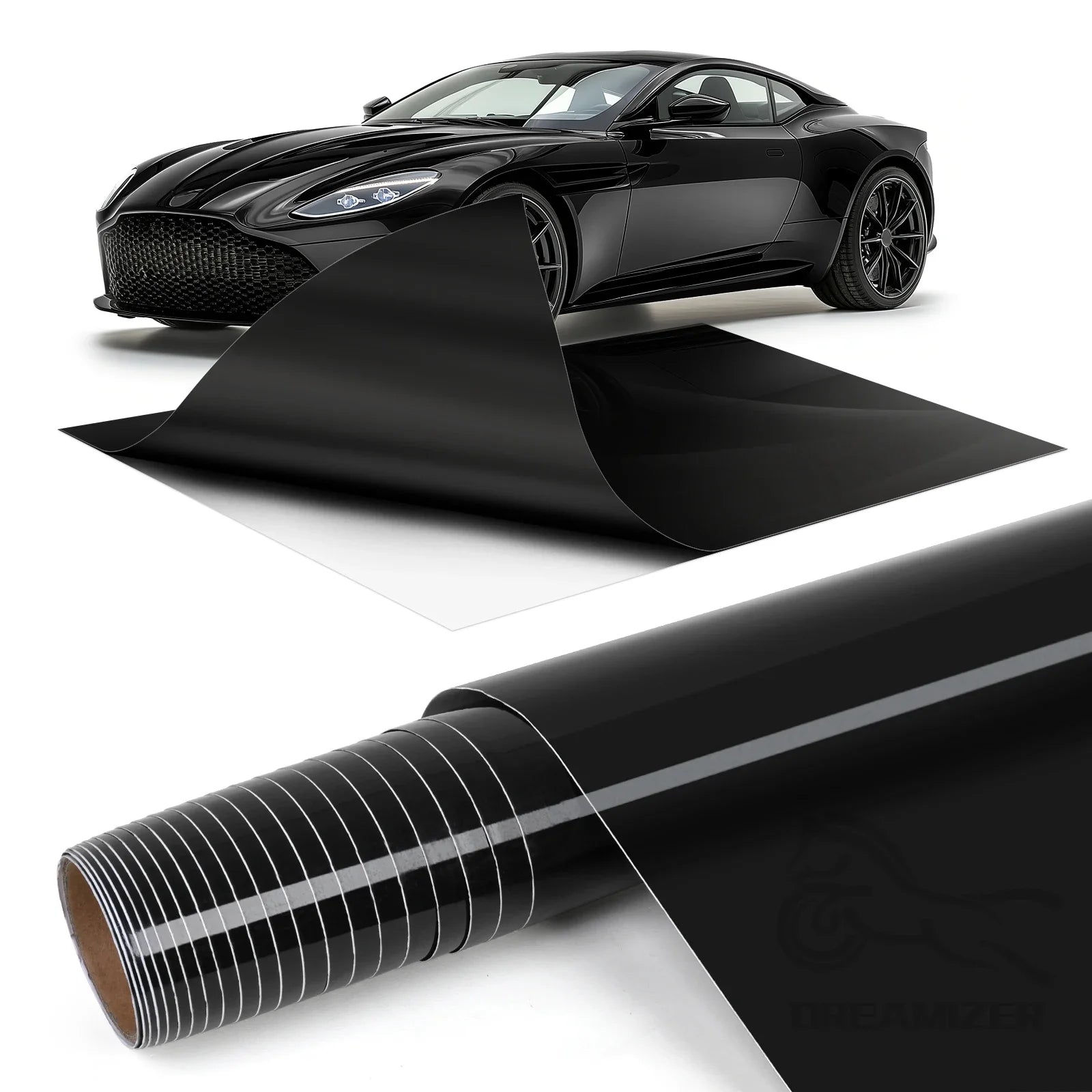 20X5FT High Glossy Black Carbon Fiber Car Wrap Vinyl Film Self Adhesive Auto Decal Bubble Car Body Film Vinyl Wrap Decals Car Mobile World