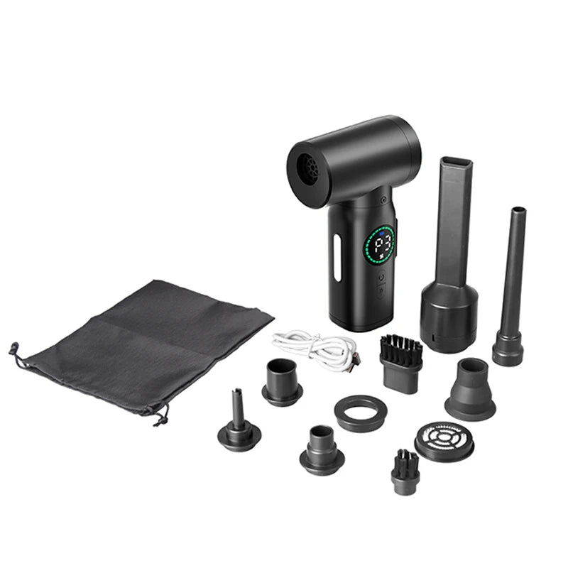 Portable 7500mAh Wireless Air Duster Dust Blowing Gun 2 in 1 Air Blower And Vacuum Cleaner Cordless Duster Blowers Car Cleaning CM World