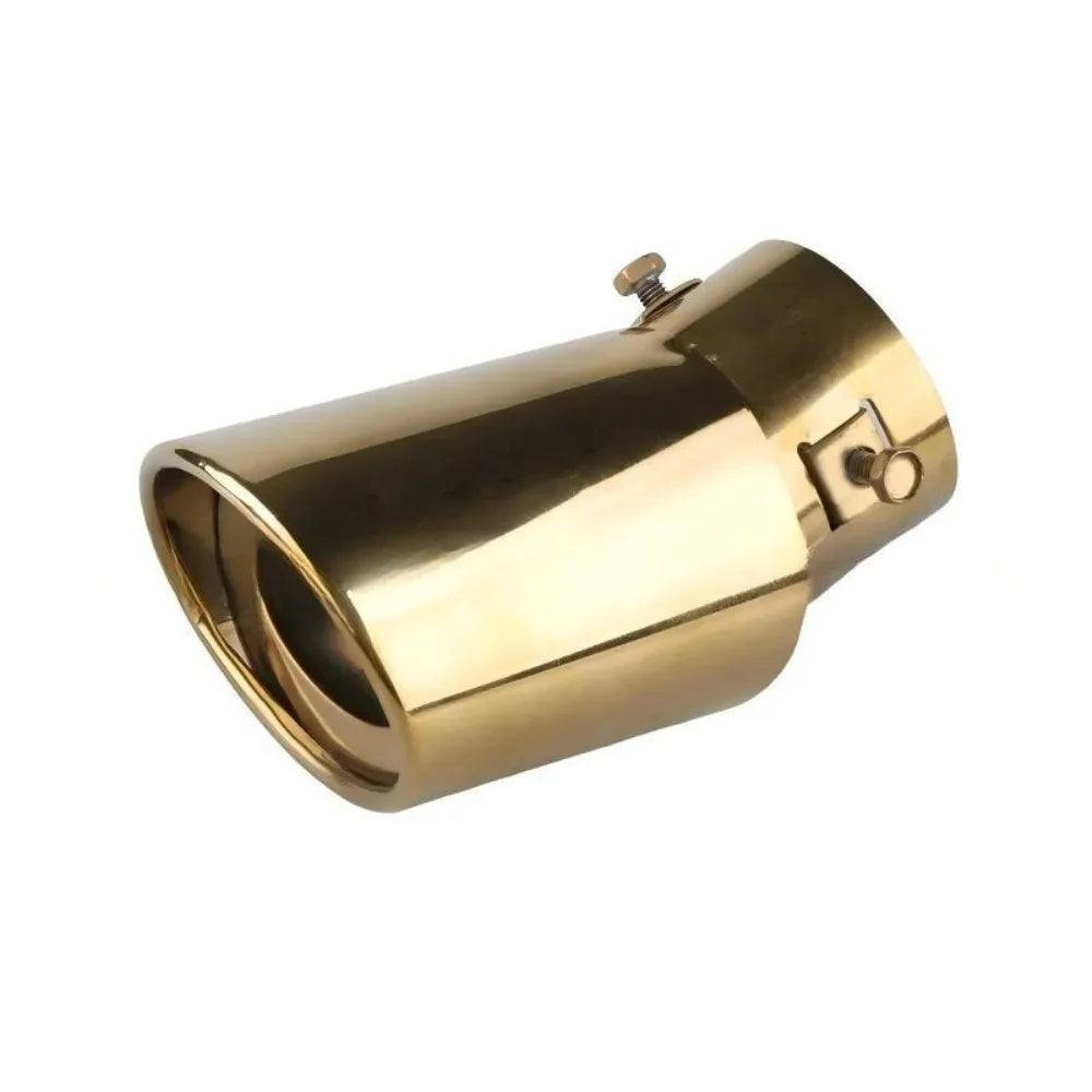 2.5" Stainless Steel Chrome Trim Car Auto Exhaust Muffler Tip Pipe Rear Tail Throat for Most Cars DIY Parts Accessories