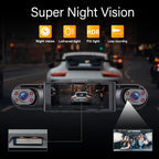 BCUOZ 4-Lens 360° Dashcam, 1080P Front + 720P Built-in Rear Left and Right Car Cameras, Super Night Vision, Loop Recording, G-Sensor, WDR, 12-24V Car Plug Power Supply, Optional 64GB Memory Card.