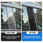 Car Adhesive Vinyl Wrap Honeycomb B-pillar Vinyl Decal DIY Waterproof Center Column Decoration Decor Universal Car Accessories Car Mobile World