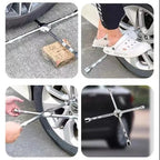 Cross Tire Wrench 14 Inch 45# Carbon Steel Rustproof Socket Tool for Car Roadside Emergency Repair Kit