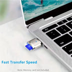 Type C OTG To TF Adapter Micro-SD Memory Card Reader Compatible with Laptops, Tablets, and Smartphones , with chain port Car Mobile World