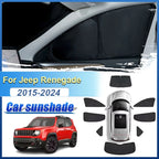Car Sunshade For Jeep Renegade BU 2015-2024 Heat Insulation Shade Sun Protection Anti-UV Sunshade Privacy Black Auto Accessories