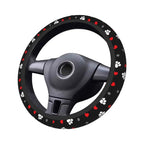 Dog Paw Love Heart Print Steering Wheel Cover Universal 15 Inches Anti Slip Neoprene Car Steering Wheel Protector for Women Men CM World