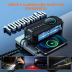 10000mAh Jump Starter Power Bank 3000-7000A with Air Compressor And Lighting Features for Car Battery Starter And Tyre Inflating