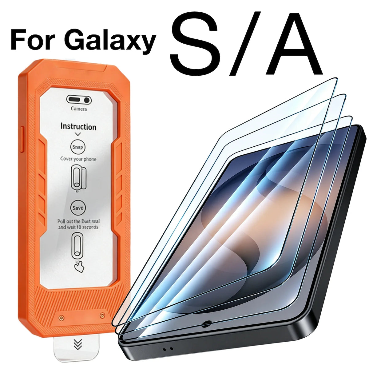 3Pcs For Galaxy S26 S25 Edge S24 Ultra Plus A57 A37 A36 Screen Protective Tempered Glass  Unlock Super Easy 9H Hardness