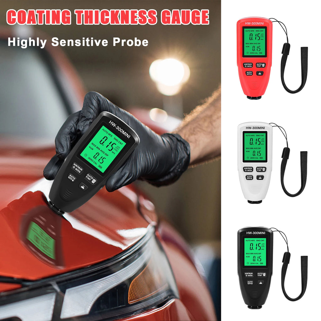 Car Paint Thickness Tester Car Coating Thickness Meter for Automobile Paint Inspection Manufacturing Industry Metal Surface CM World