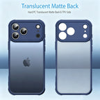 Phone case for iphone 18 Pro Max 18Pro 17 17e 17Pro iphone17 Air Translucent Matte Back & TPU Side Shockproof Proteciton cover