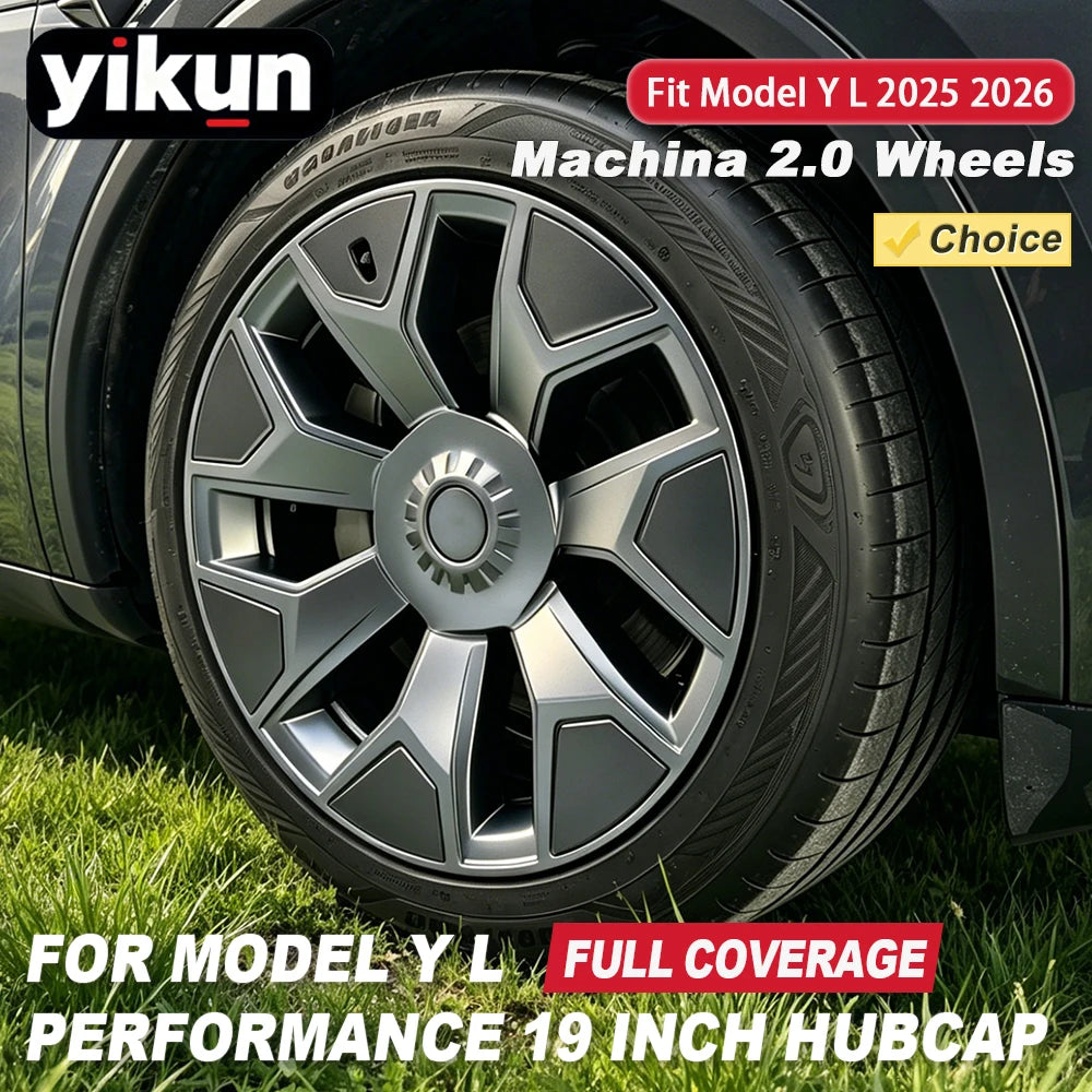 4PCS 19 Inch Hubcap for Tesla Model Y L Machina 2.0 Wheels Performance Full Rim Replacement Wheel Cover Accessories 2025 2026