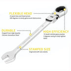 Dual Heads Dual Heads Ratchet Wrench Quick Release 72 Teeth Ratcheting Combination Wrenches Reversible Ratchet Spanner