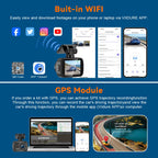 Kocam 4K Dashcam Car Dvr Dual 4K Dash Cam Support 4K Rear Camera WIFI GPS Night Vision 24H Parking Monitoring Black Box Car Mobile World