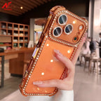 Luxury Bling Diamond Bumper Camera Protection Case For iPhone 17 16 15 14 13 Pro Max Airbag Anti-knock Transparent Soft Cover