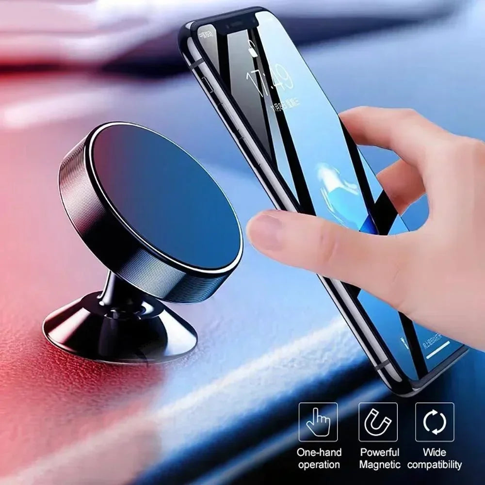 Magnetic Phone Holder for Car, Magnetic Car Mount for Cell Phone, 360° Rotation Universal Car Holder Fits All Smartphones CM World