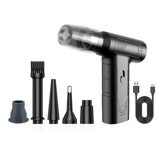 STLFHandheld Car Vacuum Cleaner 130000rpm Vacuum Mini Turbo Jet Fan Cleaner Air Duster With Multi-Nozzles for Car Home Office Pe