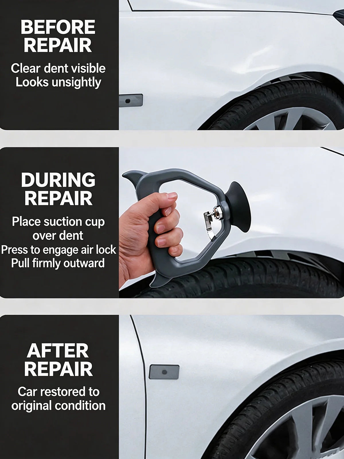 Car Dent Repair Puller Suction Cup Auto Body Bump Recovery Extractor Strong Suction Scratch Free Panel Removal Hand Tool