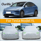 For Tesla Model YL 2026 Full Car Covers Outdoor Sun Anti UV Rain Snow Dust Protection PEVA Cloth Accessories Car Mobile World
