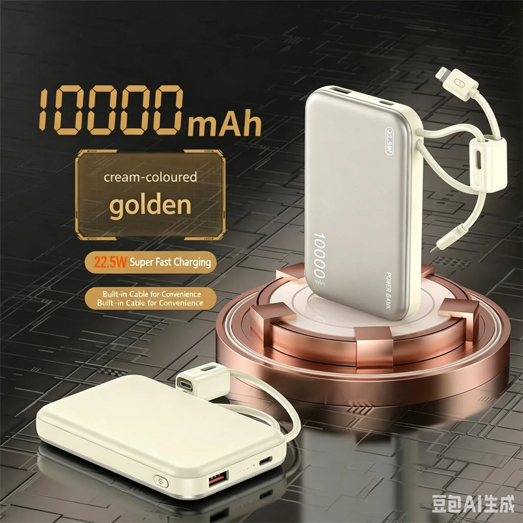 20000mAh Power Bank Built in cables 22.5W Fast Charging External Battery CCC 3C Power Bank for Samsung for iPhone