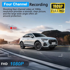New 3/4 Channel Dashcam FHD 1080P Car Driving Camera Black Box Night Vision Loop Recording G-Sensor 24H Parking Guard Mode
