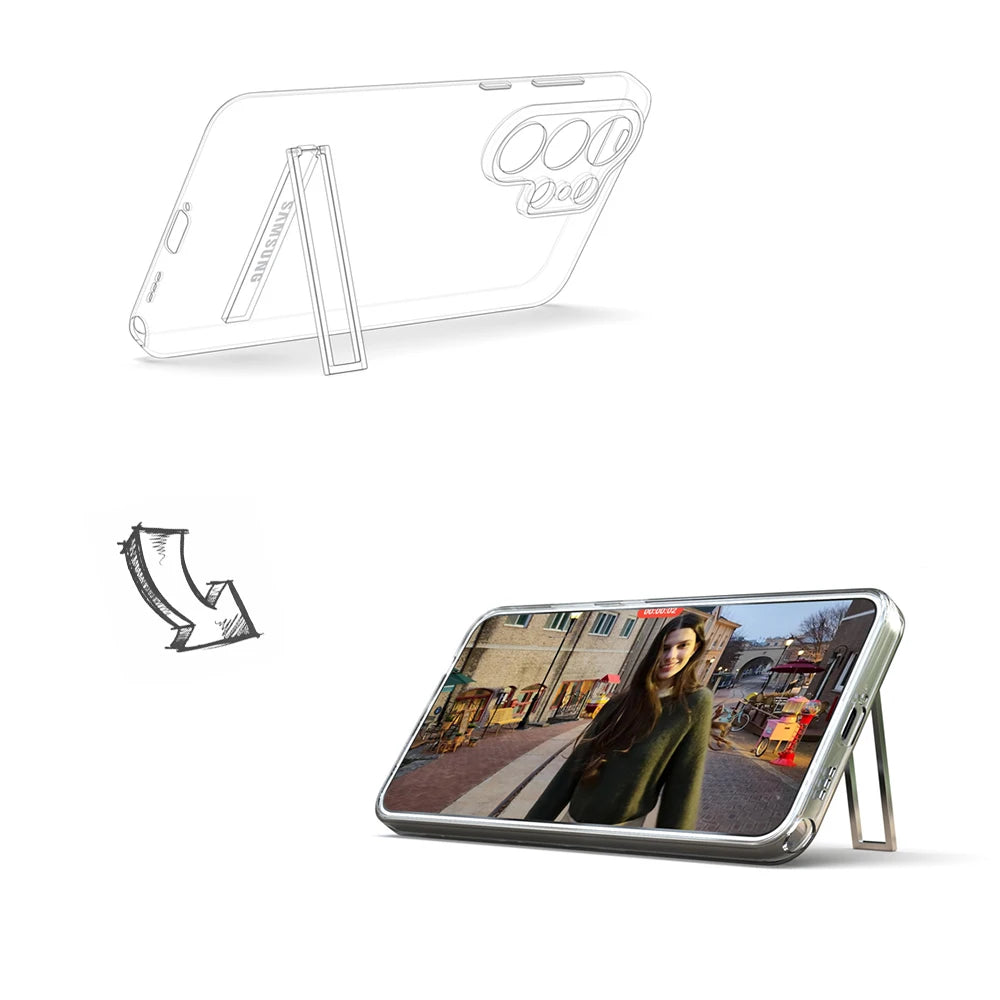 For Samsung Galaxy S26 S26 Plus S26 Ultra Bracket Case S26Plus S26Ultra S26+ support Cover stand Back Protective Housing S25 S24
