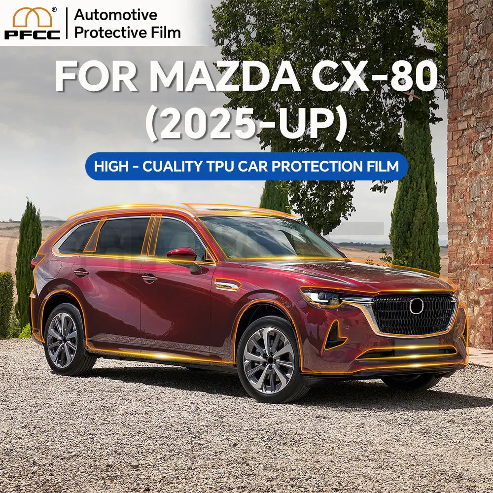 9mil TPU For Mazda CX80 2025-UP Car Paint Protection Film Body Sticker Anti-scratch Protective Transparent PPF Car Accessories Car Mobile World