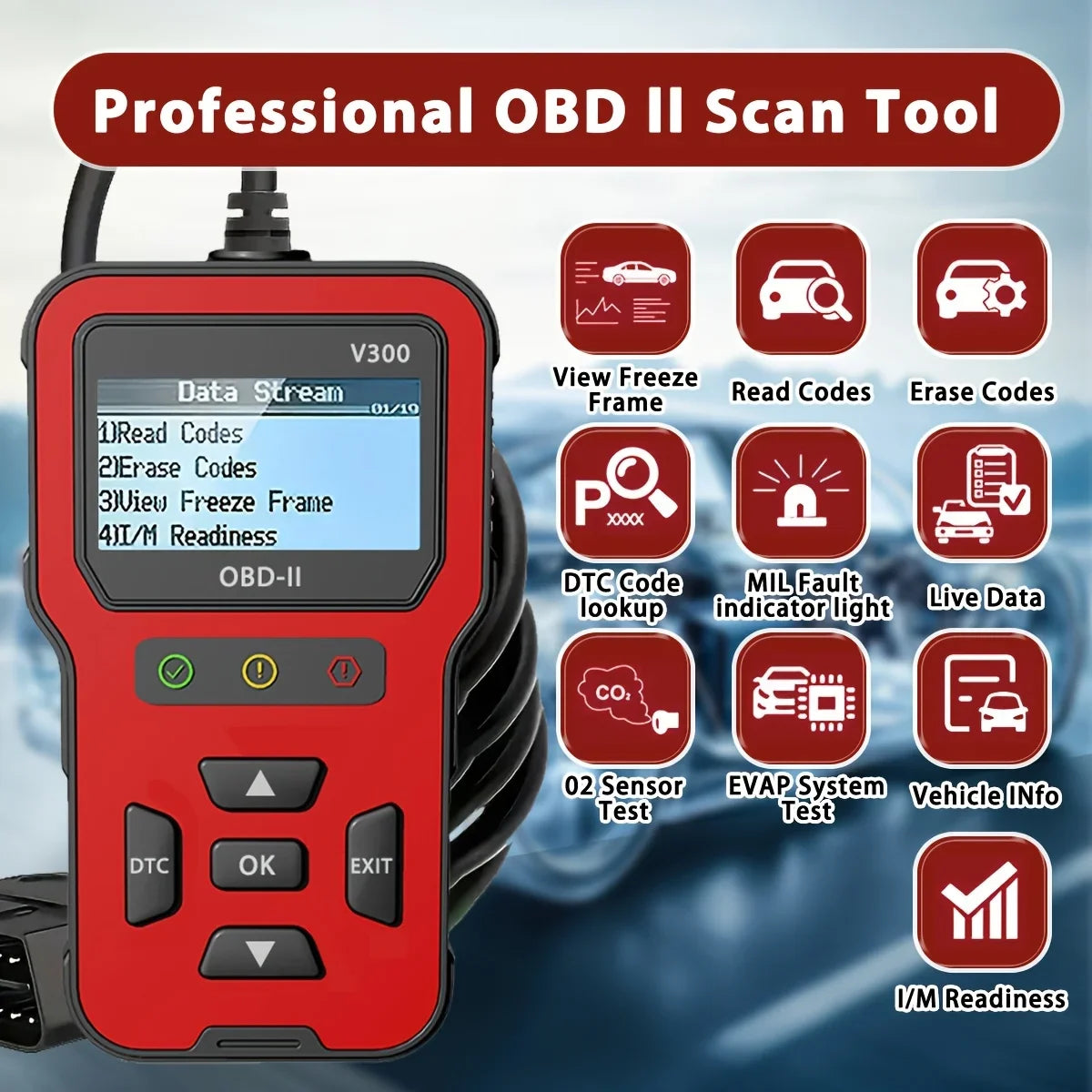 2025 Newest Model OBD2 Scanner Diagnostic Tool - Complete Fault Code Reader, Clear Error Codes, Data Stream, I/M Readiness Car Mobile World