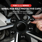 For Skoda 20Pcs Black Car Wheel Caps Bolts Automotive Wheel Hub Nut Protective Cap Rust Proof Waterproof Cap Tire Nut Caps CM World
