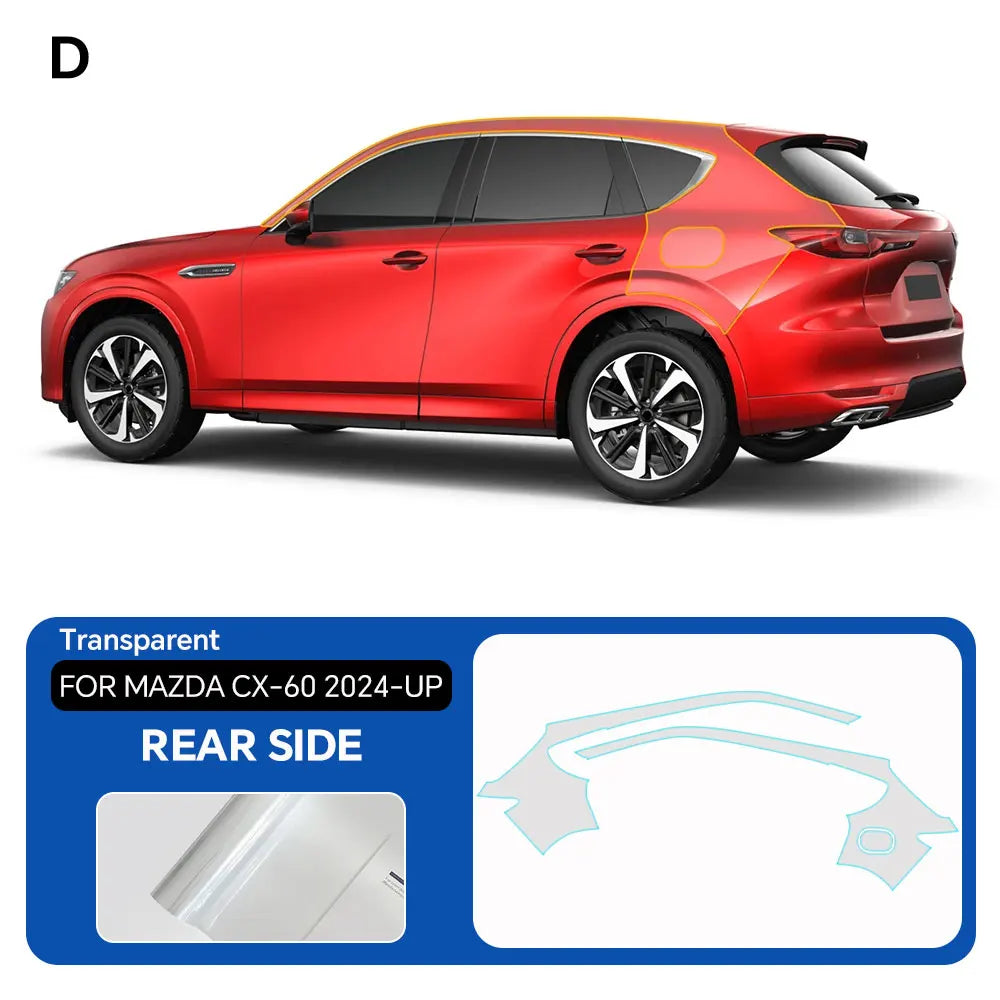 For Mazda CX-60 2024-2025 Clear Paint Protection Vinyl Film Precut Full Car Anti-Scratch UV Protection Invisible Car Wrap Film Car Mobile World